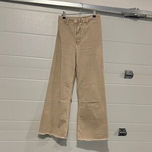 Zara Tan Wide-Leg Jeans